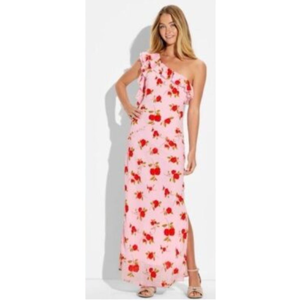 Wild Fable Women's Ruffle One-Shoulder Chiffon Maxi Dress